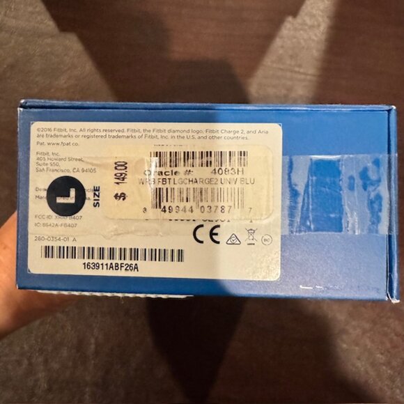 Fitbit Charge 2 Heart Rate + Fitness Wristband - Blue - Size Large NWT - Picture 5 of 10